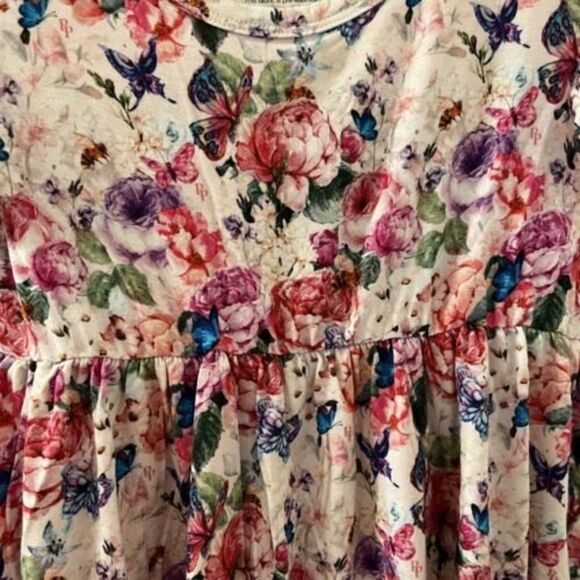 Posh Peanut Pink Vivienne Ruffled Cap Sleeve Peplum Legging Set Girls Size 9 NWT - Picture 4 of 11